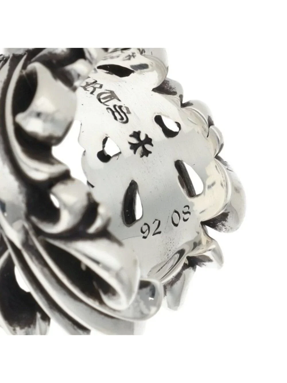 Chrome Hearts Dbl Flrl Double Floral Cross Silver Ring